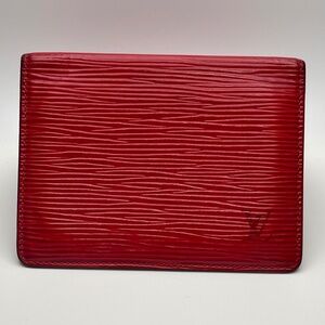 LOUIS VUITTON  Epi Leather ID/Card Case in Rubis (Red) - Preowned